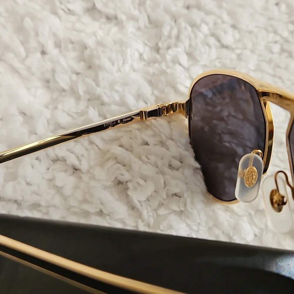 Cartier Gold Frame Sunglasses with Dark Lenses